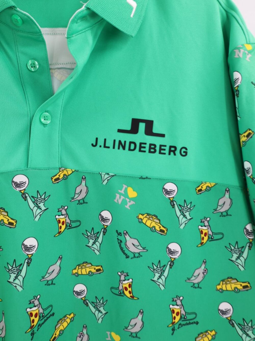 J Lindeberg Polo Shirt Mens Large Jeff Golf Pique Blarney New York Novelty Tour - Picture 3 of 14